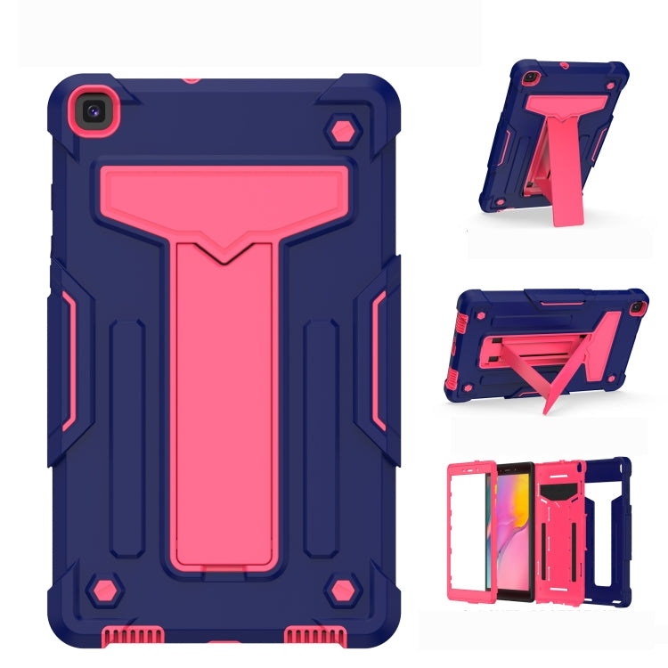 T-shaped Bracket Contrast Color Shockproof PC + Silicone Flat Protective Case