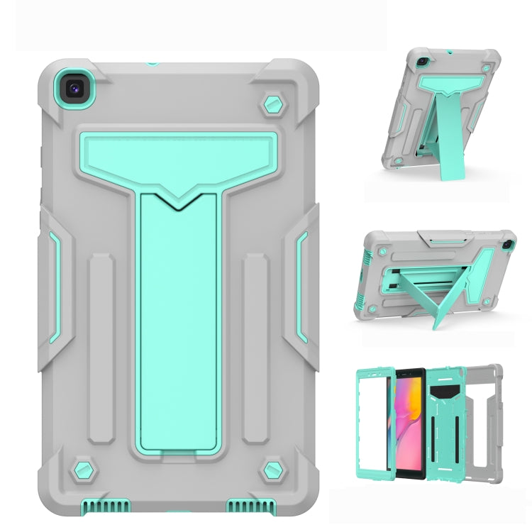 T-shaped Bracket Contrast Color Shockproof PC + Silicone Flat Protective Case