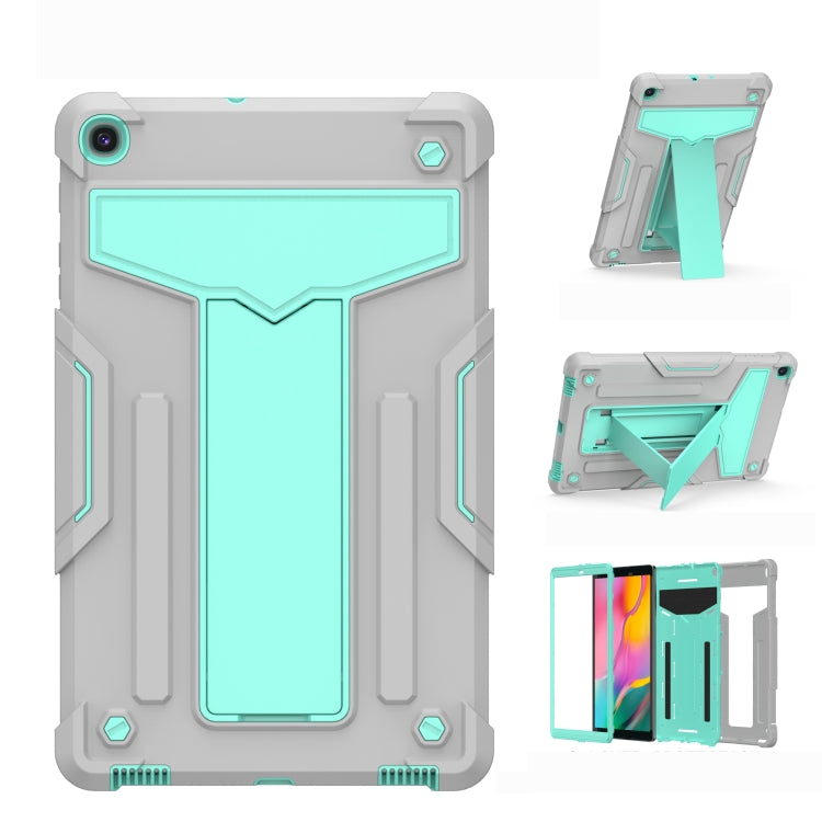 T-shaped Bracket Contrast Color Shockproof PC + Silicone Flat Protective Case