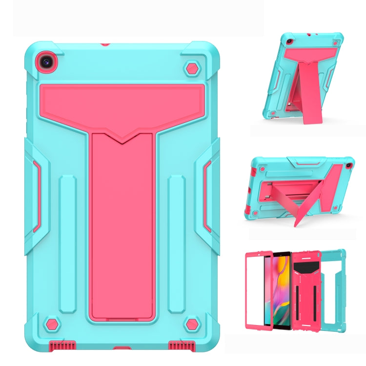 T-shaped Bracket Contrast Color Shockproof PC + Silicone Flat Protective Case