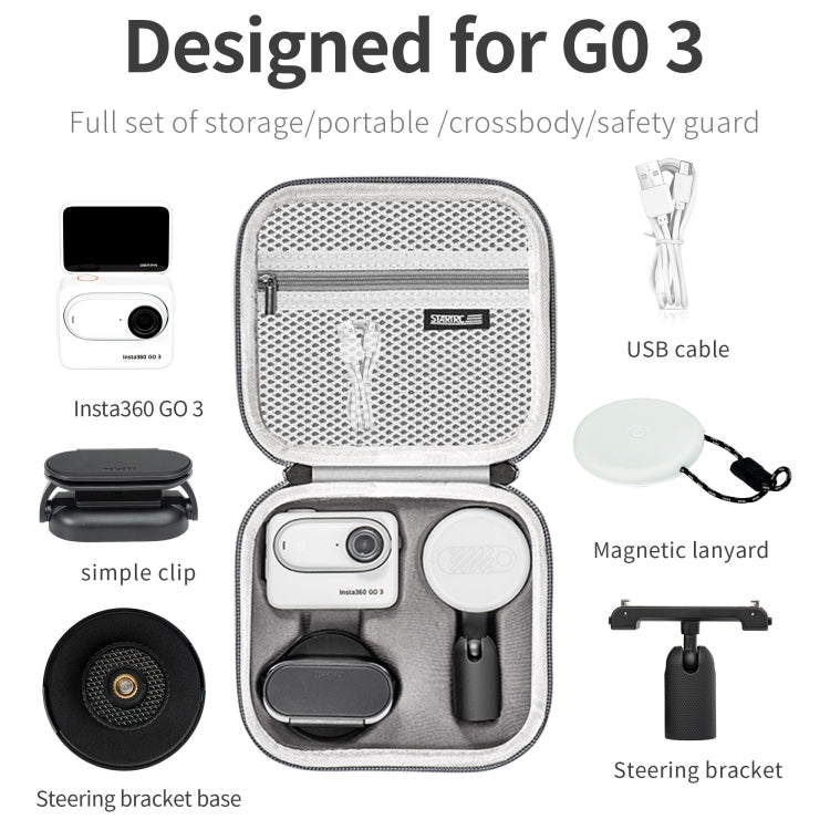 STARTRC Portable PU Storage Box Case, For Insta360 GO 3 / GO 3S