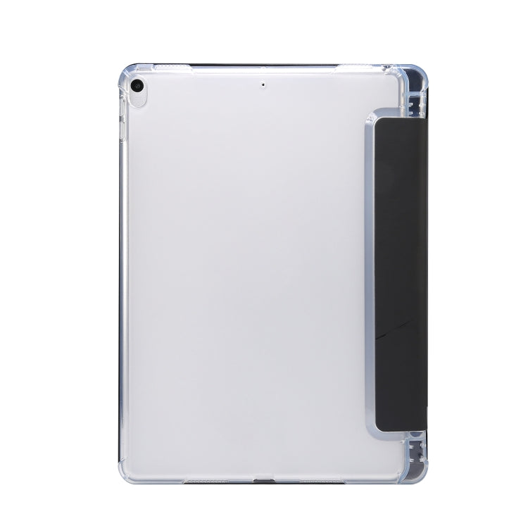 3-folding Electric Pressed Skin Texture Horizontal Flip Shockproof Transparent TPU + PU Leather Case with Holder & Pen Slot & Sleep / Wake-up Function, For iPad Air (2019)/Pro 10.5 (2017), For iPad mini (2019) / mini 4, For iPad Pro 11 inch (2020)