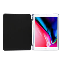 Load image into Gallery viewer, 3-folding Electric Pressed Skin Texture Horizontal Flip Shockproof Transparent TPU + PU Leather Case with Holder &amp; Pen Slot &amp; Sleep / Wake-up Function, For iPad Air (2019)/Pro 10.5 (2017), For iPad mini (2019) / mini 4, For iPad Pro 11 inch (2020)