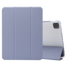 Load image into Gallery viewer, 3-folding Electric Pressed Skin Texture Horizontal Flip Shockproof Transparent TPU + PU Leather Case with Holder &amp; Pen Slot &amp; Sleep / Wake-up Function, For iPad Air (2019)/Pro 10.5 (2017), For iPad mini (2019) / mini 4, For iPad Pro 11 inch (2020)