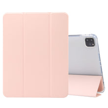 Load image into Gallery viewer, 3-folding Electric Pressed Skin Texture Horizontal Flip Shockproof Transparent TPU + PU Leather Case with Holder &amp; Pen Slot &amp; Sleep / Wake-up Function, For iPad Air (2019)/Pro 10.5 (2017), For iPad mini (2019) / mini 4, For iPad Pro 11 inch (2020)