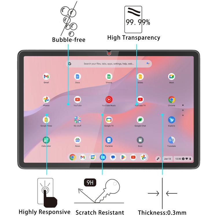 9H 0.3mm Explosion-proof Tempered Glass Film, For Lenovo Chromebook Duet EDu G2 10.95, For Lenovo IdeaPad Tablet 11 inch, For Lenovo Tab K11 Gen2 11 inch, For Lenovo Qitian D12 12.4 inch, For Lenovo Lecoo Pad 12.7 inch, For Lenovo Erazer S120A 12.3 inch