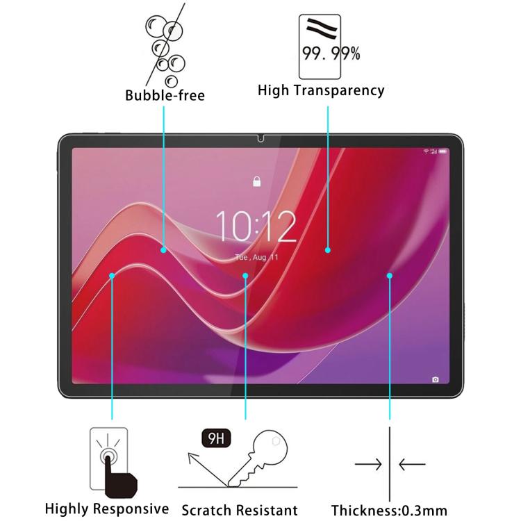 25pcs 9H 0.3mm Explosion-proof Tempered Glass Film, For Lenovo Tab K11 Gen2 11 inch, For Lenovo Qitian D12 12.4 inch, For Lenovo Lecoo Pad 12.7 inch, For Lenovo Erazer S120A 12.3 inch