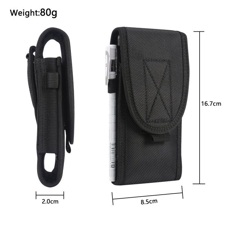 Multifunctional Universal Vertical Nylon Fabric Waist Bag Tactical Belt Bag, For 5.3 inch and Below Phones, For 6.7 inch and Below Phones