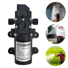 Load image into Gallery viewer, 12V 70W Self-priming Pump High Pressure Car Washing Intelligent Diaphragm Right Out Water Pump, Single Thread (Flat Mouth 18mm), Double Thread (Double Flat Mouth 18mm)