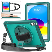 Load image into Gallery viewer, Heavy Duty Hybrid Tablet Case with Hand Grip &amp; Strap, For iPad Air 2022 10.9 / Pro 11 2022, For iPad 10th Gen 10.9 2022, For iPad 10.2 2021 / 2020 / 2019, For iPad mini 6 / mini 2024, For iPad Air / Air 2 / 9.7 2018 / 2017