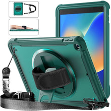Load image into Gallery viewer, Heavy Duty Hybrid Tablet Case with Hand Grip &amp; Strap, For iPad Air 2022 10.9 / Pro 11 2022, For iPad 10th Gen 10.9 2022, For iPad 10.2 2021 / 2020 / 2019, For iPad mini 6 / mini 2024, For iPad Air / Air 2 / 9.7 2018 / 2017