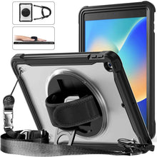 Load image into Gallery viewer, Heavy Duty Hybrid Tablet Case with Hand Grip &amp; Strap, For iPad Air 2022 10.9 / Pro 11 2022, For iPad 10th Gen 10.9 2022, For iPad 10.2 2021 / 2020 / 2019, For iPad mini 6 / mini 2024, For iPad Air / Air 2 / 9.7 2018 / 2017