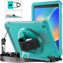 Load image into Gallery viewer, Heavy Duty Hybrid Tablet Case with Hand Grip &amp; Strap, For iPad Air 2022 10.9 / Pro 11 2022, For iPad 10th Gen 10.9 2022, For iPad 10.2 2021 / 2020 / 2019, For iPad mini 6 / mini 2024, For iPad Air / Air 2 / 9.7 2018 / 2017