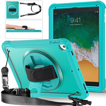 Load image into Gallery viewer, Heavy Duty Hybrid Tablet Case with Hand Grip &amp; Strap, For iPad Air 2022 10.9 / Pro 11 2022, For iPad 10th Gen 10.9 2022, For iPad 10.2 2021 / 2020 / 2019, For iPad mini 6 / mini 2024, For iPad Air / Air 2 / 9.7 2018 / 2017