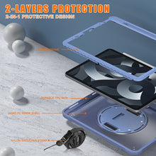 Load image into Gallery viewer, Heavy Duty Hybrid Tablet Case with Hand Grip &amp; Strap, For iPad Air 2022 10.9 / Pro 11 2022, For iPad 10th Gen 10.9 2022, For iPad 10.2 2021 / 2020 / 2019, For iPad mini 6 / mini 2024, For iPad Air / Air 2 / 9.7 2018 / 2017