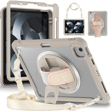 Load image into Gallery viewer, Heavy Duty Hybrid Tablet Case with Hand Grip &amp; Strap, For iPad Air 2022 10.9 / Pro 11 2022, For iPad 10th Gen 10.9 2022, For iPad 10.2 2021 / 2020 / 2019, For iPad mini 6 / mini 2024, For iPad Air / Air 2 / 9.7 2018 / 2017