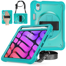 Load image into Gallery viewer, Heavy Duty Hybrid Tablet Case with Hand Grip &amp; Strap, For iPad Air 2022 10.9 / Pro 11 2022, For iPad 10th Gen 10.9 2022, For iPad 10.2 2021 / 2020 / 2019, For iPad mini 6 / mini 2024, For iPad Air / Air 2 / 9.7 2018 / 2017