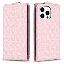 Load image into Gallery viewer, Diamond Lattice Vertical Flip Leather Phone Case, For iPhone 16 Pro Max, For iPhone 16 Pro, For iPhone 16 Plus, For iPhone 16, For iPhone 15 Pro Max, For iPhone 15 Pro, For iPhone 15 Plus, For iPhone 15