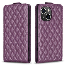 Load image into Gallery viewer, Diamond Lattice Vertical Flip Leather Phone Case, For iPhone 16 Pro Max, For iPhone 16 Pro, For iPhone 16 Plus, For iPhone 16, For iPhone 15 Pro Max, For iPhone 15 Pro, For iPhone 15 Plus, For iPhone 15