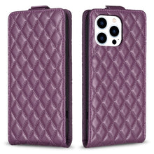 Load image into Gallery viewer, Diamond Lattice Vertical Flip Leather Phone Case, For iPhone 14 Plus, For iPhone 14, For iPhone 14 Pro, For iPhone 14 Pro Max, For iPhone SE 2022 / 2020 /7 / 8, For iPhone 13 Pro Max, For iPhone 13 Pro, For iPhone 13