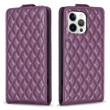 Load image into Gallery viewer, Diamond Lattice Vertical Flip Leather Phone Case, For iPhone 12 / 12 Pro, For iPhone 12 Pro Max, For iPhone 11 Pro Max, For iPhone 11, For iPhone 11 Pro, For iPhone X / XS, For iPhone XR, For iPhone XS Max