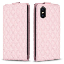 Load image into Gallery viewer, Diamond Lattice Vertical Flip Leather Phone Case, For iPhone 12 / 12 Pro, For iPhone 12 Pro Max, For iPhone 11 Pro Max, For iPhone 11, For iPhone 11 Pro, For iPhone X / XS, For iPhone XR, For iPhone XS Max
