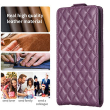 Load image into Gallery viewer, Diamond Lattice Vertical Flip Leather Phone Case, For iPhone 7 Plus / 8 Plus