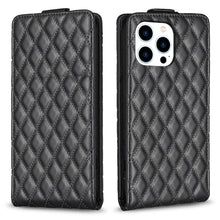 Load image into Gallery viewer, Diamond Lattice Vertical Flip Leather Phone Case, For iPhone 16 Pro Max, For iPhone 16 Pro, For iPhone 16 Plus, For iPhone 16, For iPhone 15 Pro Max, For iPhone 15 Pro, For iPhone 15 Plus, For iPhone 15