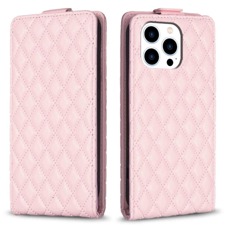 Diamond Lattice Vertical Flip Leather Phone Case, For iPhone 16 Pro Max, For iPhone 16 Pro, For iPhone 16 Plus, For iPhone 16, For iPhone 15 Pro Max, For iPhone 15 Pro, For iPhone 15 Plus, For iPhone 15