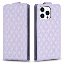 Load image into Gallery viewer, Diamond Lattice Vertical Flip Leather Phone Case, For iPhone 16 Pro Max, For iPhone 16 Pro, For iPhone 16 Plus, For iPhone 16, For iPhone 15 Pro Max, For iPhone 15 Pro, For iPhone 15 Plus, For iPhone 15