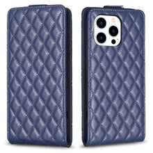 Load image into Gallery viewer, Diamond Lattice Vertical Flip Leather Phone Case, For iPhone 16 Pro Max, For iPhone 16 Pro, For iPhone 16 Plus, For iPhone 16, For iPhone 15 Pro Max, For iPhone 15 Pro, For iPhone 15 Plus, For iPhone 15