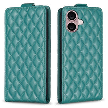 Load image into Gallery viewer, Diamond Lattice Vertical Flip Leather Phone Case, For iPhone 16 Pro Max, For iPhone 16 Pro, For iPhone 16 Plus, For iPhone 16, For iPhone 15 Pro Max, For iPhone 15 Pro, For iPhone 15 Plus, For iPhone 15