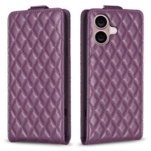 Load image into Gallery viewer, Diamond Lattice Vertical Flip Leather Phone Case, For iPhone 16 Pro Max, For iPhone 16 Pro, For iPhone 16 Plus, For iPhone 16, For iPhone 15 Pro Max, For iPhone 15 Pro, For iPhone 15 Plus, For iPhone 15