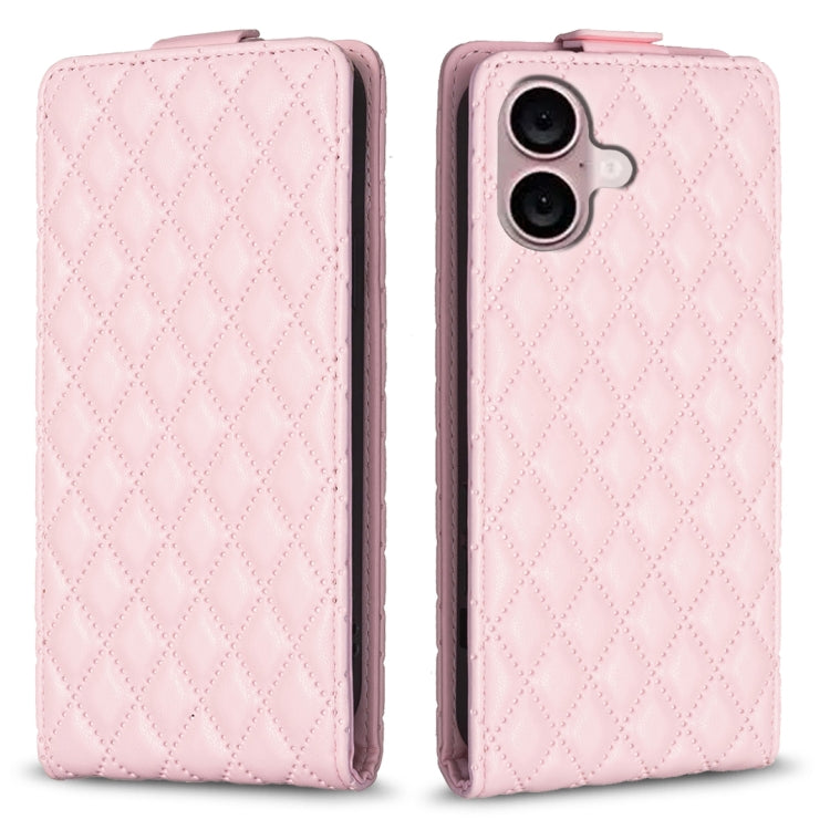 Diamond Lattice Vertical Flip Leather Phone Case, For iPhone 16 Pro Max, For iPhone 16 Pro, For iPhone 16 Plus, For iPhone 16, For iPhone 15 Pro Max, For iPhone 15 Pro, For iPhone 15 Plus, For iPhone 15