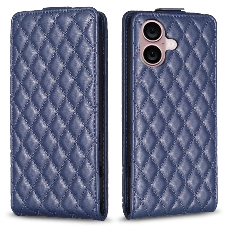 Diamond Lattice Vertical Flip Leather Phone Case, For iPhone 16 Pro Max, For iPhone 16 Pro, For iPhone 16 Plus, For iPhone 16, For iPhone 15 Pro Max, For iPhone 15 Pro, For iPhone 15 Plus, For iPhone 15