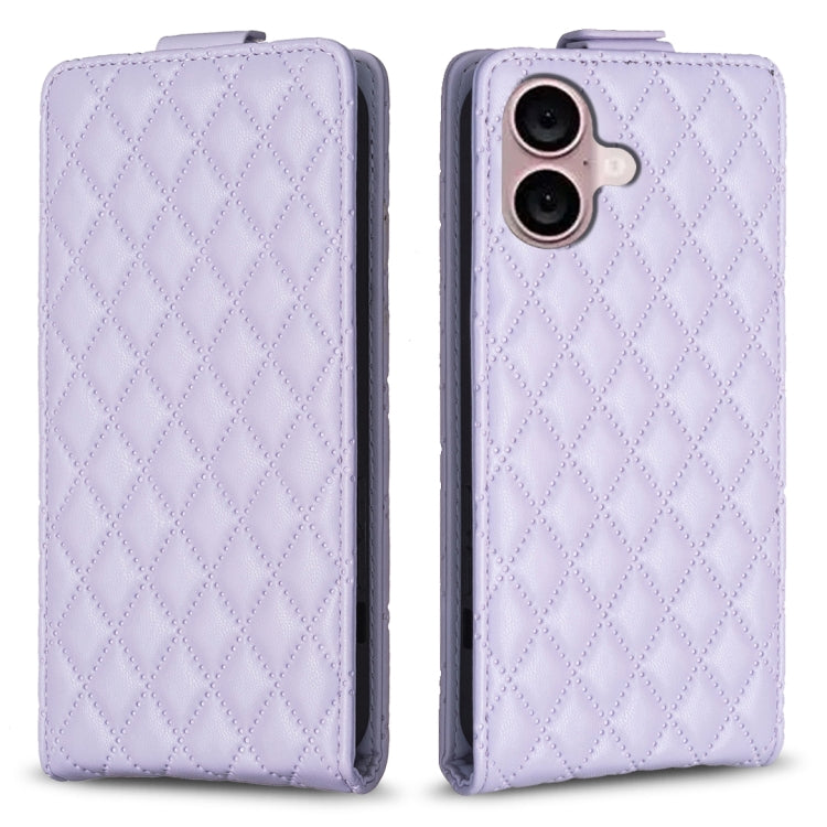 Diamond Lattice Vertical Flip Leather Phone Case, For iPhone 16 Pro Max, For iPhone 16 Pro, For iPhone 16 Plus, For iPhone 16, For iPhone 15 Pro Max, For iPhone 15 Pro, For iPhone 15 Plus, For iPhone 15