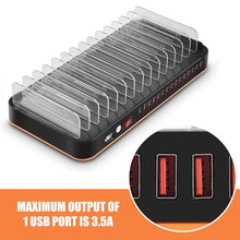 Load image into Gallery viewer, WLX-815P 180W 15 Ports USB Fast Charging Dock Smart Charger with Holder, 180W US Plug, 180W EU Plug, 180W UK Plug, 180W AU Plug