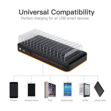 Load image into Gallery viewer, WLX-815P 180W 15 Ports USB Fast Charging Dock Smart Charger with Holder, 180W US Plug, 180W EU Plug, 180W UK Plug, 180W AU Plug