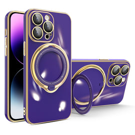 Multifunction Electroplating MagSafe Holder Phone Case, For iPhone 15 Pro Max, For iPhone 15 Pro, For iPhone 15 Plus, For iPhone 15, For iPhone 14 Plus, For iPhone 14, For iPhone 14 Pro, For iPhone 14 Pro Max