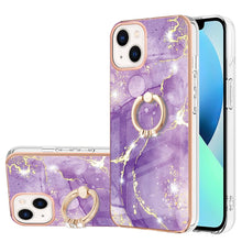 Load image into Gallery viewer, Electroplating Marble Pattern IMD TPU Shockproof Case with Ring Holder, For iPhone 15 Pro Max, For iPhone 15 Pro, For iPhone 15 Plus, For iPhone 15