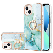 Load image into Gallery viewer, Electroplating Marble Pattern IMD TPU Shockproof Case with Ring Holder, For iPhone 15 Pro Max, For iPhone 15 Pro, For iPhone 15 Plus, For iPhone 15