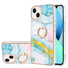 Load image into Gallery viewer, Electroplating Marble Pattern IMD TPU Shockproof Case with Ring Holder, For iPhone 15 Pro Max, For iPhone 15 Pro, For iPhone 15 Plus, For iPhone 15