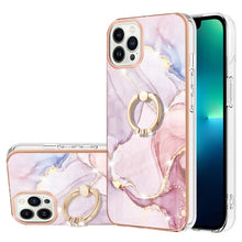 Load image into Gallery viewer, Electroplating Marble Pattern IMD TPU Shockproof Case with Ring Holder, For iPhone 15 Pro Max, For iPhone 15 Pro, For iPhone 15 Plus, For iPhone 15