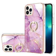 Load image into Gallery viewer, Electroplating Marble Pattern IMD TPU Shockproof Case with Ring Holder, For iPhone 15 Pro Max, For iPhone 15 Pro, For iPhone 15 Plus, For iPhone 15