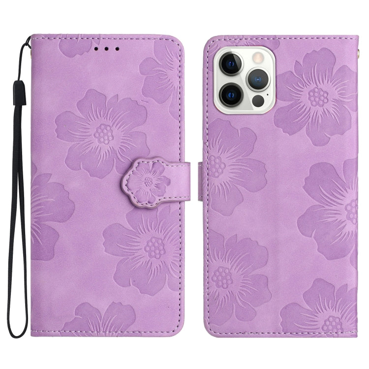 Flower Embossing Pattern Leather Phone Case, For iPhone 13 Pro, For iPhone 13