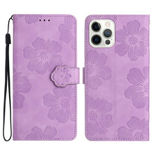 Load image into Gallery viewer, Flower Embossing Pattern Leather Phone Case, For iPhone 13 Pro, For iPhone 13