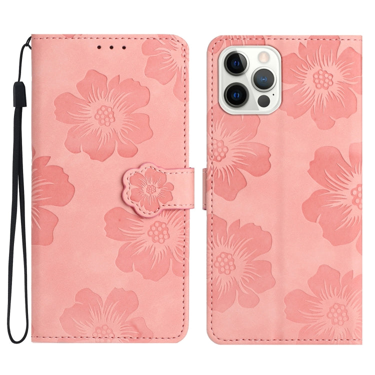 Flower Embossing Pattern Leather Phone Case, For iPhone 13 Pro, For iPhone 13
