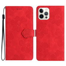 Load image into Gallery viewer, Flower Embossing Pattern Leather Phone Case, For iPhone 13 Pro, For iPhone 13