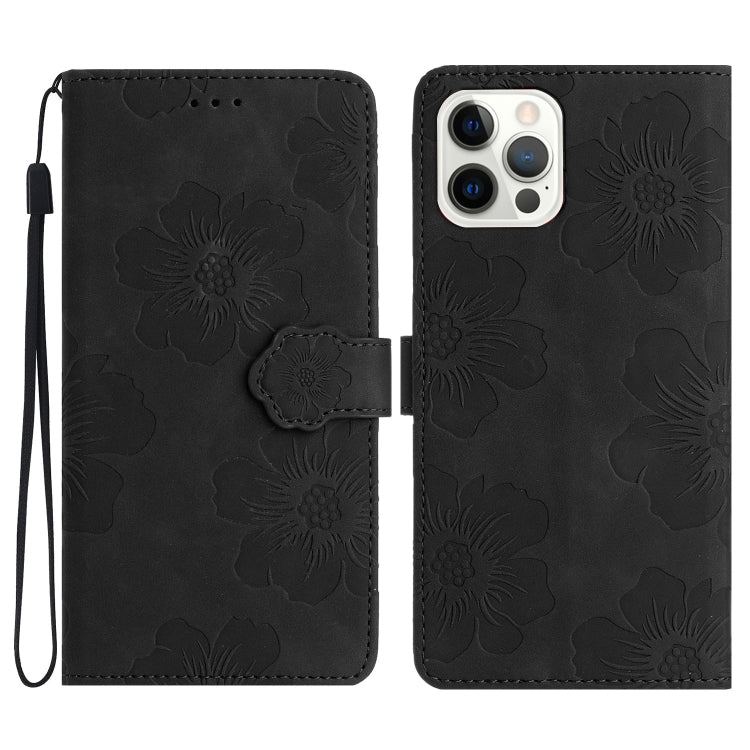 Flower Embossing Pattern Leather Phone Case, For iPhone 13 Pro, For iPhone 13