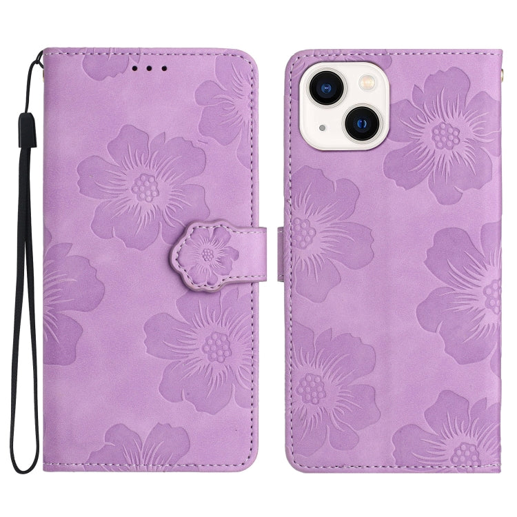 Flower Embossing Pattern Leather Phone Case, For iPhone 13 Pro, For iPhone 13
